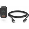 Nabíječka k GPS navigacím Hama autonabíječka USB-A/USB-C 65 W PD černá + kabel USB-C 1,5 m (200018)