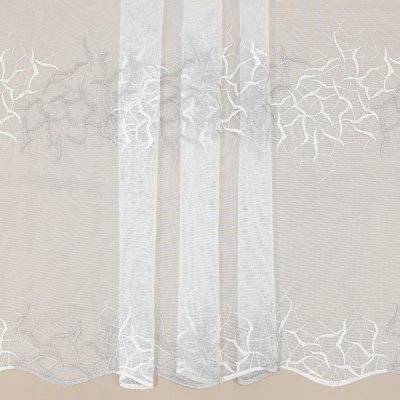 Záclona bílá, béžovo-šampáň vyšívaná bordura, v.175cm – Hledejceny.cz