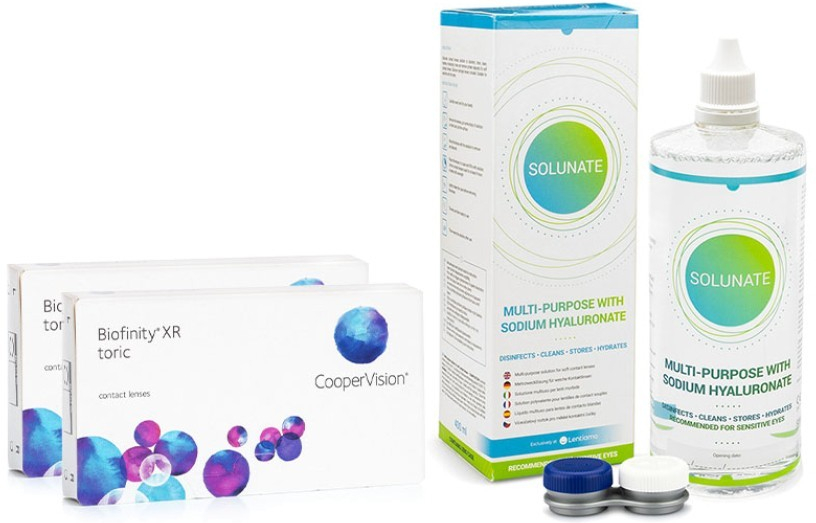 Cooper Vision Biofinity XR Toric 6 čoček + Solunate Multi-Purpose 400 ml s pouzdrem