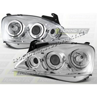 OPEL CORSA C 2000-06 PŘEDNÍ ČÍRÁ SVĚTLA ANGEL EYES CHROME – Hledejceny.cz