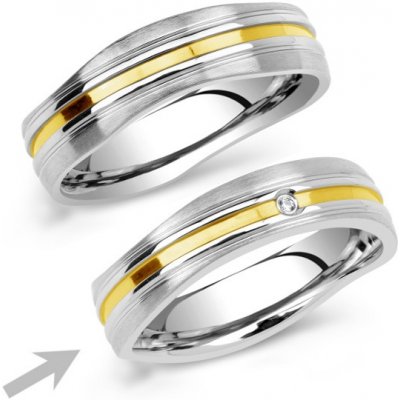 SILVEGO Snubní prsten z oceli GENEVE pro ženy RRC2049-Z – Zboží Mobilmania