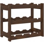 vidaXL Stojan na víno na 12 lahví hnědý z masivního borovicového dřeva – Hledejceny.cz