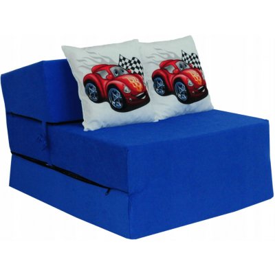 Fimex Dětské rozkládací křeslo Kids Auto 70 x 200 x 15 cm modrá – Zboží Dáma