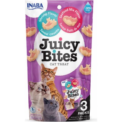 Inaba Juicy Bites krevety a mořské plody 3 x 11,3 g – Hledejceny.cz