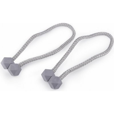 Dekorační úvaz / šňůra na závěsy s magnetem - šedá (2 ks) – Zboží Dáma