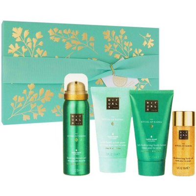 Rituals The Ritual of Karma Small sprchový gel 50 ml + tělový krém 70 ml + tělový peeling 70 ml + olej 30 ml dárková sada – Zboží Dáma