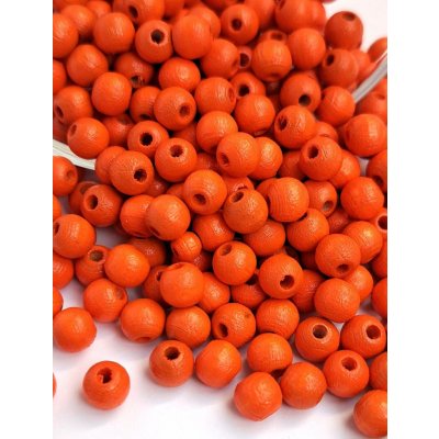Detoa dřevěné korálky oranžové 6 mm 10 ks – Sleviste.cz