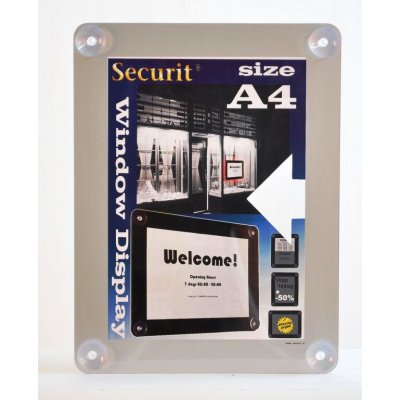 Securit Informační rámeček na sklo A4, šedý – Sleviste.cz
