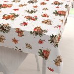 Biante Vánoční bavlna obdélníkový ubrus Sandra SA-515 Vánoční hvězdy a ozdoby na bílém 80x120 cm – Zboží Mobilmania