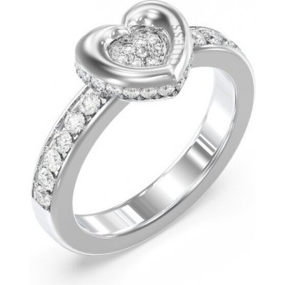 Guess ocelový prsten Srdce s krystaly L.O.V.E. JUBR05464JWRH – Sleviste.cz