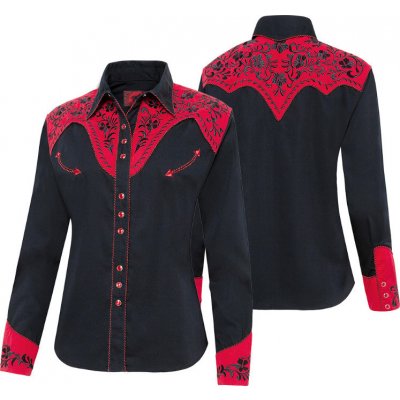 Stars & Stripes košile westernová Dolly dámská black red – Zbozi.Blesk.cz