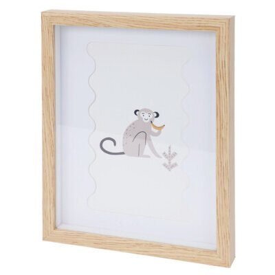 Home Styling Collection Obraz v rámu do dětského pokoje, 28 x 22,5 cm, opice hnědý – Zboží Živě