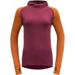 Devold EXPEDITION dámské triko s kapucí Beetroot/Flame – Zboží Dáma