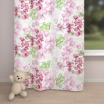 Biante Dětský bavlněný závěs Sandra SA-366 Růžovo-zelené květy na bílém 140x210 cm – Hledejceny.cz