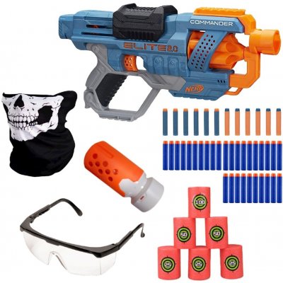 Nerf Elite 2.0 Commander RD-6 E9485 + tlumič hlavně + terče + brýle + šátek + 30 šípů – Zbozi.Blesk.cz