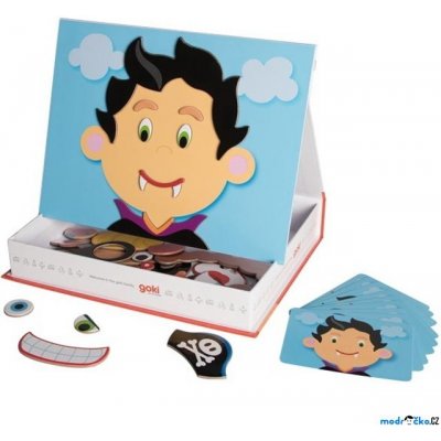 Goki Puzzle magnetické Kniha Obličeje kluk – Zboží Mobilmania