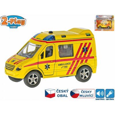 Mikro trading Auto ambulance 11 cm kov zpětný chod na baterie česky mluvící – Zboží Dáma