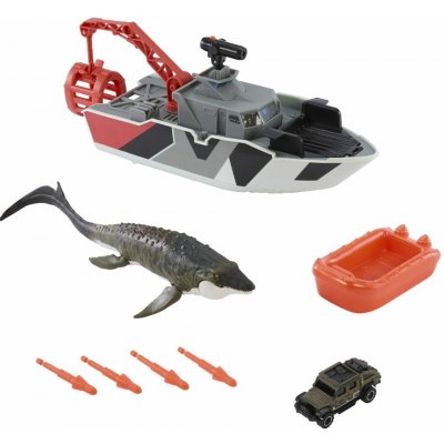 Mattel Jurský svět MB Velký záchranný člun s Mosasaurem, JGG61 – Zboží Dáma