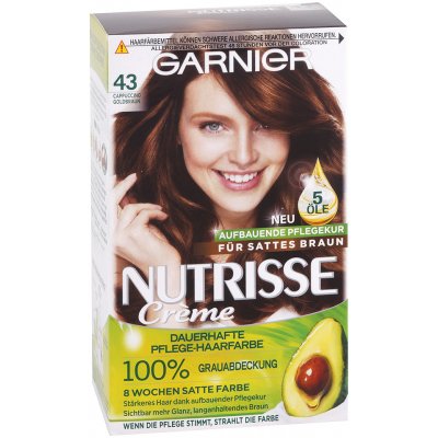 Garnier Nutrisse krémová permanentní barva na vlasy 43 Zlatohnědá Cappuccino