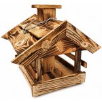 BerryHome Velké dřevěné krmítko pro ptáky s řetízkem 38 × 35 × 40 cm – Hledejceny.cz