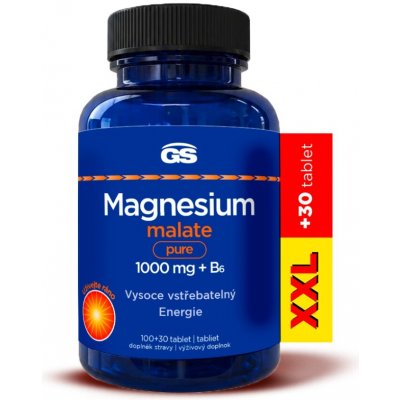 GS Magnesium malate pure 1000 mg + B6 130 tablet – Hledejceny.cz