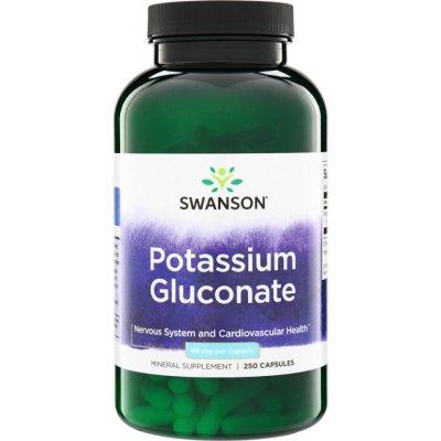 Swanson Glukonát Draselný 99 mg 250 kapslí – Hledejceny.cz