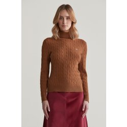 Gant STRETCH COTTON CABLE TURTLENECK CACAO