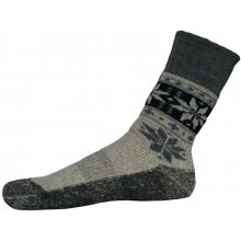 Faramugo Sherpa silné ponožky s merino vlnou Šedo-bílá