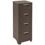 Curver Regál Style 4x14L se šuplíky tmavě hnědý – Sleviste.cz