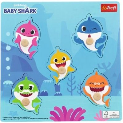 Trefl vkládačka s úchyty Baby Shark 22 x 22 cm 5 dílků – Zboží Mobilmania