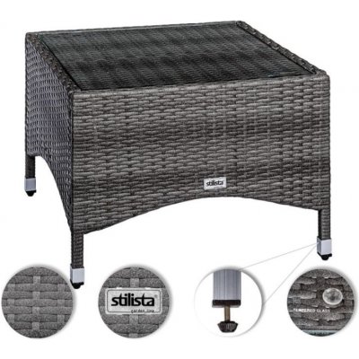Stilista M90145 Odkládací stolek 58 x 58 cm, polyratan, krémový – Hledejceny.cz