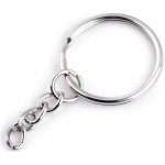 Kroužek na klíče Ø25 mm s řetízkem - nikl (100 ks) – Hledejceny.cz