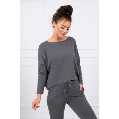 Dámská souprava s oversize blůzou MI9091 grafitová – Zboží Dáma