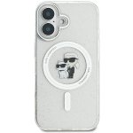 Karl Lagerfeld IML Glitter Karl and Choupette MagSafe Zadní Kryt pro iPhone 16 Transparent – Zboží Mobilmania