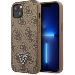 Pouzdro Guess na Apple iPhone 13 mini hnědé 4G slot na karty s logem trojúhelníku