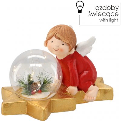 Pro-Tech shop Vánoční figurka andílek s koulí LED 36,5x21,5x23,5cm 69417 – Hledejceny.cz