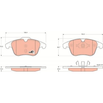TRW Sada brzdových destiček, kotoučová brzda GDB1683 | Zboží Auto