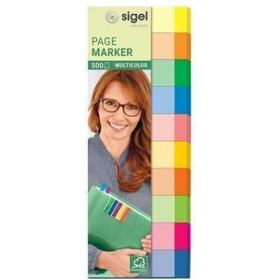 Samolepicí záložky, 10y50 lístků, 15x50 mm, SIGEL "Transparent", mix barev – Hledejceny.cz