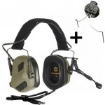 Earmor taktický headset M32 PLUS SET s montáží na helmu Zelená – Zbozi.Blesk.cz