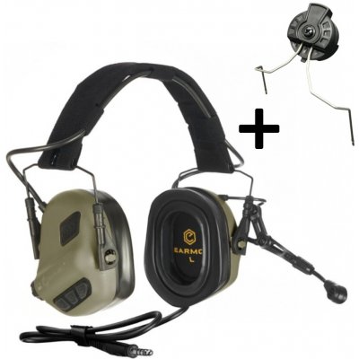 Earmor taktický headset M32 PLUS SET s montáží na helmu Zelená – Zbozi.Blesk.cz