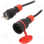 KEL W-99144 Prodlužovací síťový kabel; 3x2,5mm2; Zásuvky: 1; guma; černá; 5m – Zboží Mobilmania