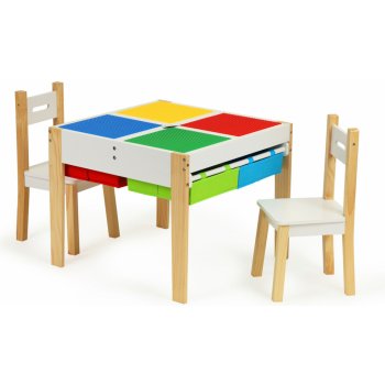 EcoToys sada dětského stolku s židlemi barevná