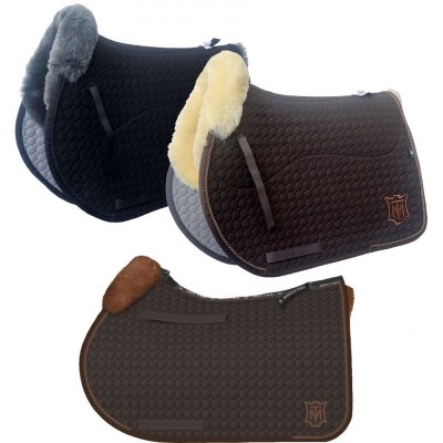 Mattes Podsedlová dečka Square Logo pravý beránek zespodu a vpředu hnědá whiskey – Sleviste.cz