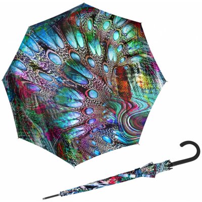 Doppler Fiber Flex AC Pavone dámský holový vystřelovací deštník vícebarevný – Zboží Mobilmania