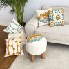 Taburet Aberto Design Pouffe & Cushion Set (5 Pieces) Sunny All Day Mustard Mint Blue