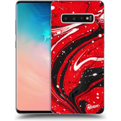 Pouzdro Picasee silikonové Samsung Galaxy S10 Plus G975 - Red black čiré – Zboží Mobilmania