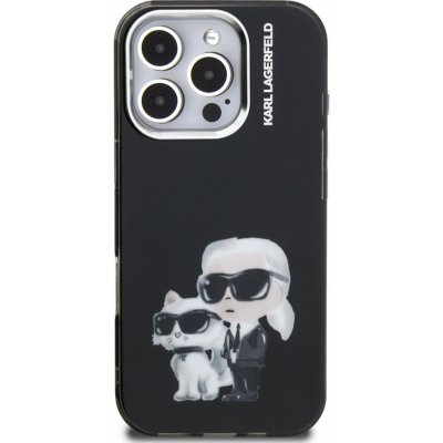 Karl Lagerfeld IML Aquarelle Karl and Choupette pro Apple iPhone 16 Pro Max, černá – Zboží Mobilmania