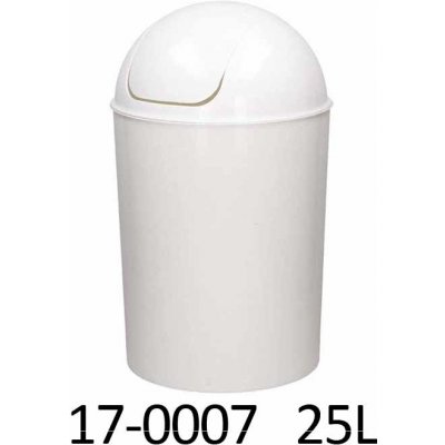 Lenman odpadkový koš OSCAR 25 L kulatý s víkem 17-0007 Bílá – Zboží Mobilmania