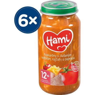 Hami Makaróny s dušeným vepřovým rajčaty a paprikou 6 x 250 g – Zbozi.Blesk.cz
