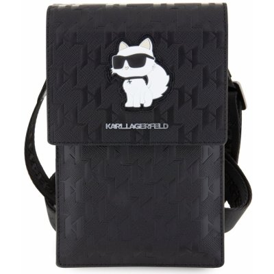 Pouzdro Karl Lagerfeld Saffiano Monogram Wallet Phone Bag Choupette NFT černé